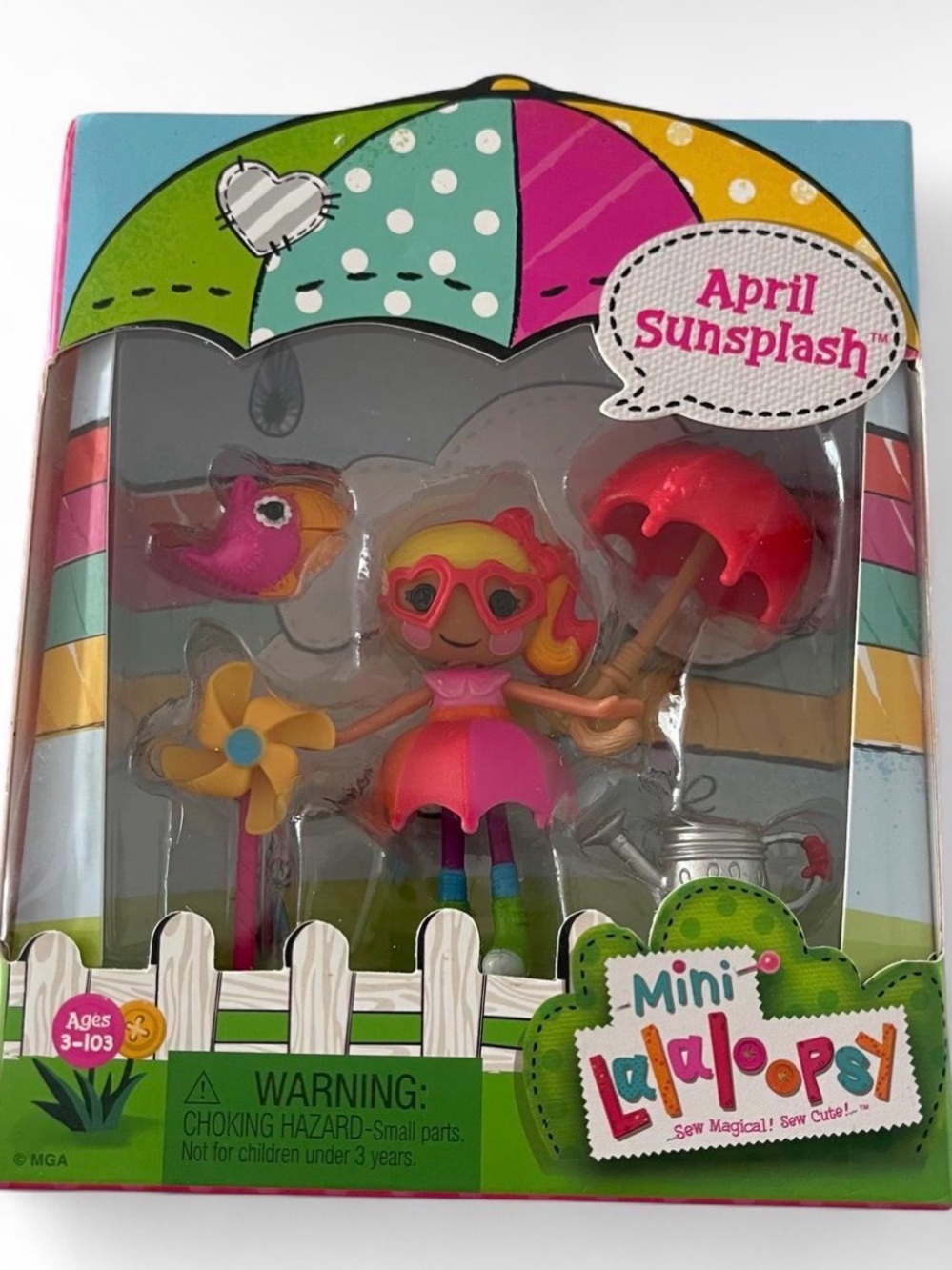 Mini Lalaloopsy April Sunsplash Doll New Sealed MGA Rainbow Umbrella